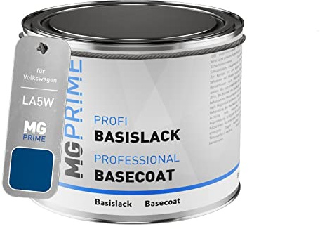 MG PRIME Autolack Dose für Volkswagen VW LA5W / A5W / 5Z Ravennablau. 0,5L | Blue Lagoon Metallic / Ravennablau Metallic, Basislack, Literware, spritzfertig