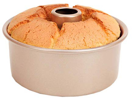 CANDeal Non-Stick 8 inch 20cm Ring-Shaped Angel Food Cake Pan with Tube, Fluted Ring Cake Tins, Round Cake Mould with Loose Base (8 inch (20cm))