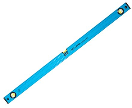 OX Pro Tuff Wasserwaage 1200 mm – Profi Aluminium Wasserwaage für Handwerker, kalibriert auf 0,5 mm/m, präzise Libellen, robust und leicht