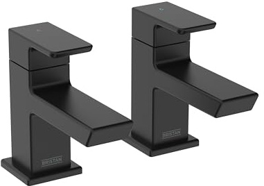 Bristan Cobalt Bath Pillar Taps Black (COB 3/4 BLK) | COB 3/4 BLK, Modern design, Matching bathroom sink taps and shower available, Lifetime Cover