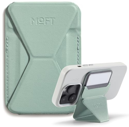 MOFT Snap Magnetic Phone Stand Magsafe Compatible Wallet for iPhone 17 16 15 14 13 12 Series, with 3 Viewing Angles, Enhanced Magnetic Strength, 2 Card Holder, Lake Green