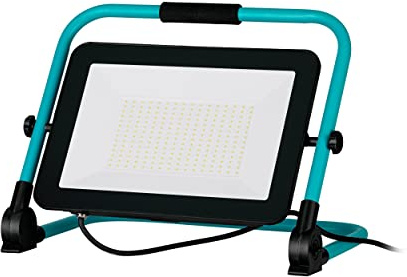 EGLO LED Baustrahler, tragbare Arbeitsleuchte aus Aluminium und Kunststoff | Arbeitsscheinwerfer in türkis und schwarz, Werkstattlampe schwenkbar, IP65, neutralweiß, 11900lm