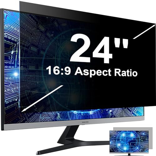 Pellicola Privacy Monitor 24 Pollici, Rimovibile Filtro Privacy Schermo per Widescreen Computer, Anti Glare/Antiriflesso/Anti Luce Blu Pellicola de Protezione Privacy PC 24 Pollici per 16:9 Monitor