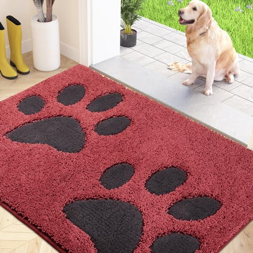 FCSDETAIL Schmutzfangmatte waschbar 80 x 120 cm, Fußmatte Innen, absorbierend Fussmatte, rutschfeste Sauberlaufmatte, wasserdicht Teppich für Hund, Eingang, nasse Pfoten | rutschfeste waschbar Sauberlaufmatte, Teppich für Hund, Eingang, nasse Pfoten