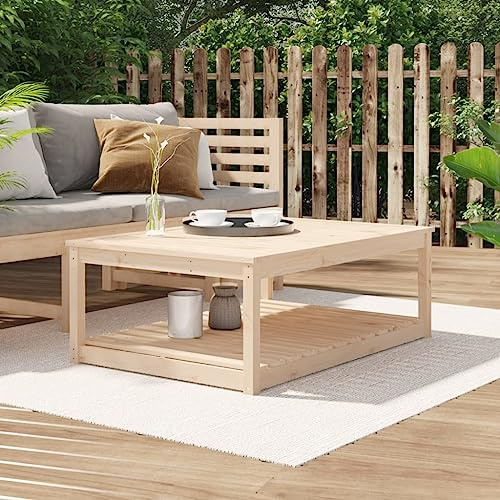 prissent Gartentisch 121x82,5x45 cm Kieferholz Braun Esstisch Outdoor-Tisch Beistelltisch Gartentisch Holz Loungetisch Outdoor Ideal für Garten Balkon Oder Terrasse Klassisches Design