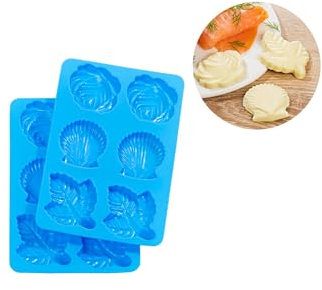 Set 2 Stampi per Burro o Cioccolato - Formine per Cioccolato e Biscotti, in Silicone, Blu