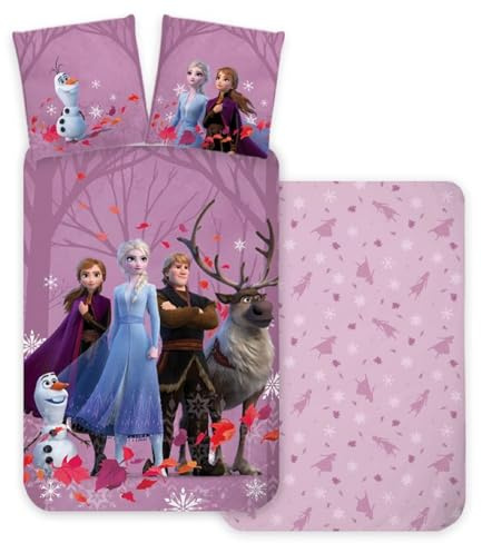 Eiskönigin Babybettwäsche 100x135 + Kissenbezug 40x60 ELSA Anna | Wendbare Baby-Bettwäsche | Naturbaumwolle weich atmungsaktiv | Sven Kristof Disney | Mädchen 0-3 | Kinderbett