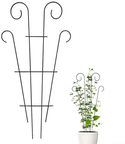 Getdoublerich 3 Supporti per Piante da Giardino, Struttura in Metallo per Fiori da Giardino, paletti, Supporto per Piante rampicanti, Traliccio per Piante in Vaso, Adatto per Le Viti
