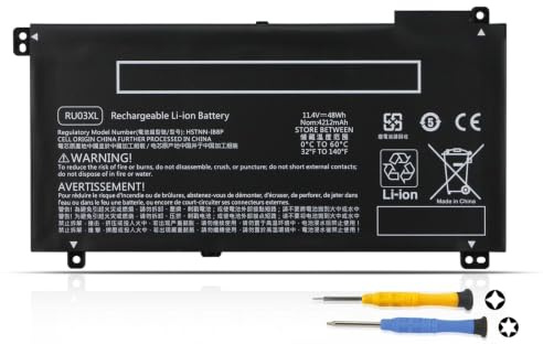 48Wh RU03XL Laptop Battery for HP Probook X360 11 G3 G4 G5 G6 EE Education Edition X360 440 G1 L12791-855 L12717-421 L12717-541 L12717-171 L12717-1C1 HSTNN-IB8P HSTNN-IB8K HSTNN-LB8K HSTNN-UB7P