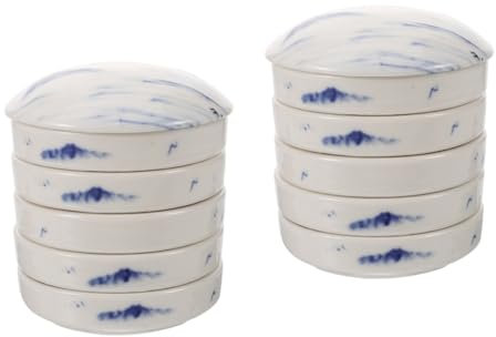 STOBOK 2sätze Fünf Schichten Keramik-Wasserfarben-mischpaletten Praktische Und Stapelbare Farbmischbehälter Für Künstler Für Traditionelle Chinesische Malerei Und Aquarelltechniken