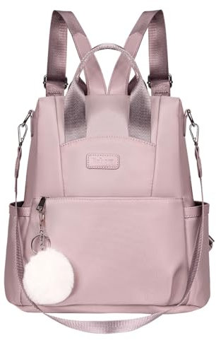 Eshow Rucksack Damen Klein, Anti-Diebstahl Elegant Cityrucksack Tagesrucksack, Kleine 3 in 1 Rucksackhandtasche für Mädchen Und Frauen, Rucksacktasche Modern für Pendeln Schule Arbeit Reise Rosa