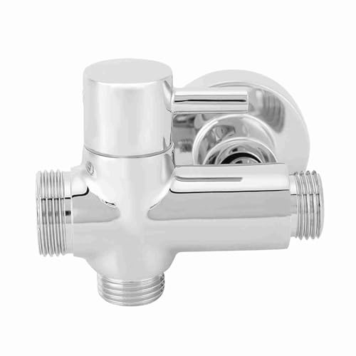 Deviatore per Doccia, Valvola per Doccia Adattatore per Soffione Doccia G1/2 Deviatore Rotondo in Rame Montato a Parete Splitter per Soffione Doccia per Bagno Domestico