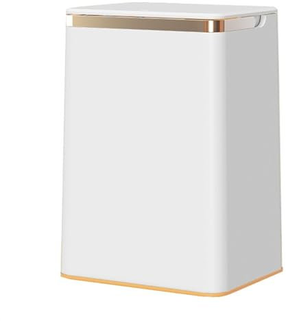 Cubo Basura Bote de basura rectangular con tapa a presión y ruedas, bote de basura elevado de plástico moderno de 3,4 galones, bote de basura de cocina elevable con contenedor interior Cubo de Basura