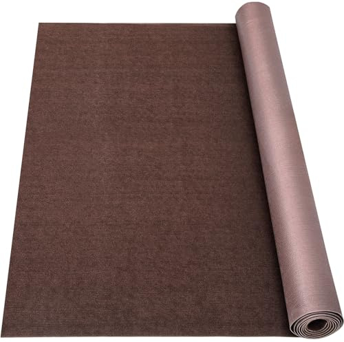 Grefinity Marine Carpet,5 FT x 10 FT Brown Indoor Outdoor Carpet 0.2 Thick Boat Carpet with Water-Proof TPE Backing, Non-Slide Outdoor Marine Carpet Roll for Home, Patio, Porch, Deck