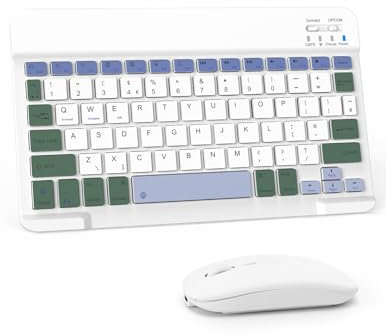 LAMA Wireless Keyboard and Mouse, Rechargeable Ultra Slim Universal Tablet Keyboard, Portable Bluetooth Keyboards for iPad/Tablet/iOS/Android/Windows/Laptops/Desktop Computer/Phones