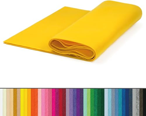 Fieltro Por Metros, Ancho 90 Ctrs, Manualidades, Costura, Disfraces, Decoración. (Amarillo, 3 metros)