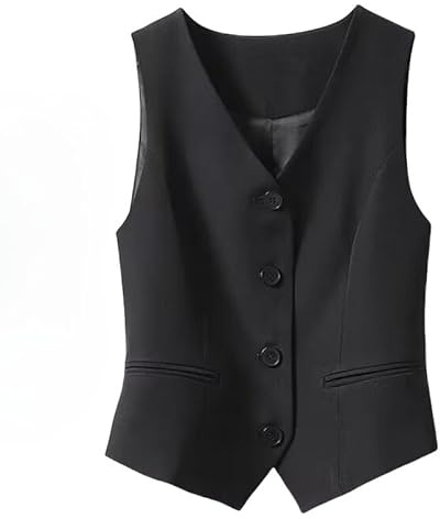 Chaleco Traje Mujer,Chaleco Totalmente Forrado para Disfraces Festivos De Mujer, Moda, Sin Mangas, Abotonado, Cuello En V, Top Corto, Traje De Verano, Chaleco Elegante, Ajustado, Chaqueta De Fiesta