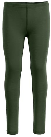 menique barn småbarn leggings för flickor och pojkar ekologisk merino 160 gsm, Mörkgrön, 158/164 cm