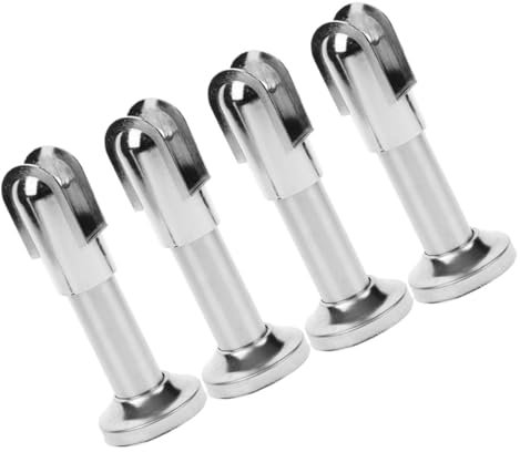 FELTECHELECTR 4pcs Stainless Steel Toilet Partition Support Foot Restroom Partition Fitting Hardware Support for Public Restroom Accessories