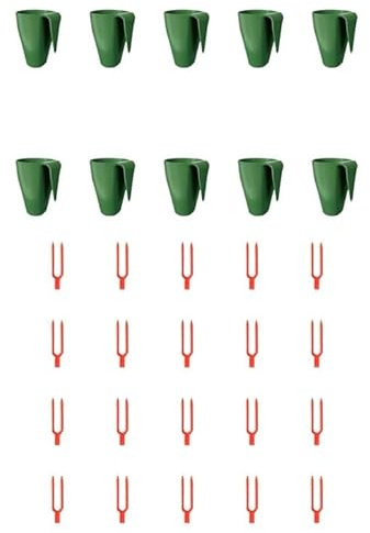 Kit de propagation de plantes avec 10 coupelles de culture de racines de fraise et 20 fourchettes conçues pour économiser de l'espace dans le jardin (petit)
