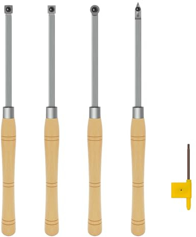 CDBP Carbide Tipped Wood Chisels Set for Lathe, Wood Turning Tools with Carbide Inserts for Woodworking Roughing Finishing