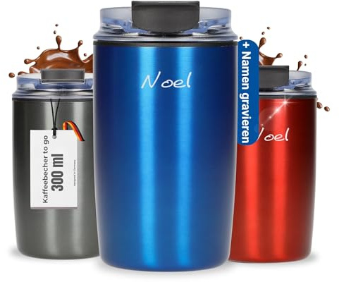 Personalisierter Kaffeebecher 'Arabica' 300 ml Edelstahl doppelwandig | Coffee to go, doppelwandig, hält lange warm, Büro, Auto, Reise, für unterwegs