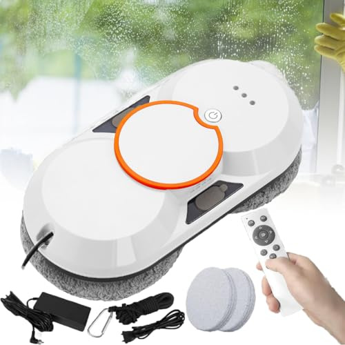 Automatisk Glasdammsugare - Dubbel Vattenspray + Säkerhetsrepsatser, 5600pa Fönsterputsrobot, Robotverktyg För Fönsterputsning, För Höga Byggnader Inomhus/Utomhus