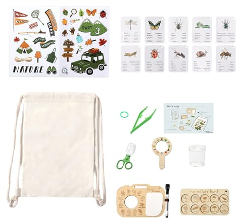 Kids Outdoor Adventure Kit - Plant Microscope Educational Gear Nature Explorer Bundle Creative Field Observation Set Youth Discovery Toolkit Sturdy Exploration Equipment Engaging Science Learner Pack