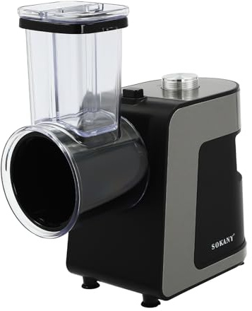 Coupe-légumes électrique 1000 W, avec fond antidérapant, râpe de cuisine électrique, râpe à légumes, avec dix lames de rechange, différentes formes de coupe