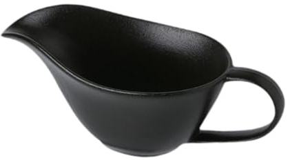 budiniao Såsskål i porslin, lätt att hålla i för enkel servering, såskanna, fint porslin med slät kant, dippskålar/dippskålar, svart, 20x9x8 cm