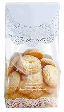 sacchetti caramelle White Lace Cookie Biscuit Bag Wedding Gift Candy Bar Cupcake Package Box Birthday Party Decor Kids Baby Shower Decoration(Color-02)