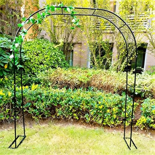 Arche de Jardin en Métal Noir Solide pour Plantes Grimpantes Anti-Déformation Treillis Résistant aux Intempéries pour Jardin Patio Décoration Mariage,120×220×40cm