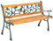 tectake® Panca da Giardino in Legno e Ghisa, Comoda Panchina da Esterno 2 Posti, Panca con Schienale, Resistente alle Intemperie, 124 x 52 x 74 cm - Marrone