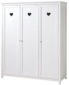 Vipack 'Autobett amkl1314 Amori Schrank mit 3 Türen Holz weiß 190 x 159 x 57 cm