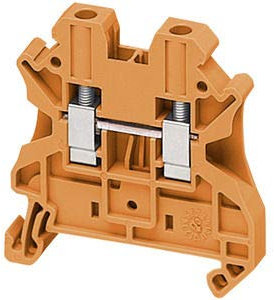 Schneider NSYTRV42AR Linergy Klemmleiste zur Durchl., 4mm², 32A, 1 Ebene, 1x1, Schraube, orange
