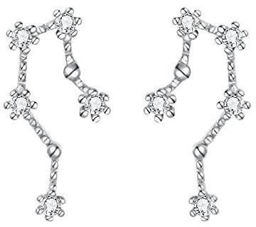 Clearine Ohrstecker aus 925er-Sterlingsilber, Zirkonia, Sternzeichen, Sternbild, Astrologie, Kletterer, Stecker mit Reibungsrückseite