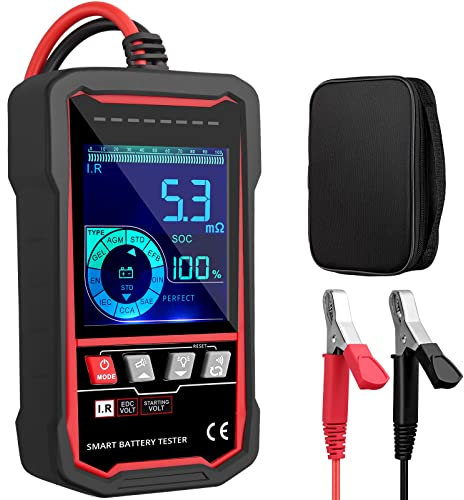 Neoteck 12V Tester Batteria Auto 100-2000CCA Tester di Carico Batteria Auto З-250AH con Display LCD a Colori Analizzatore Digitale Test Strumento con Borsa Portaoggetti per 12V 24V Auto Camion Navi