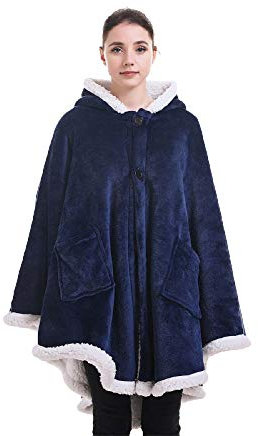 YLXD Sherpa Hoodie-Decken-Sweatshirt, Fleecedecke, anziehbare Kuscheldecke für Erwachsene,warm, weich, gemütlich, Mehrfarbig, Einheitsgröße, Männer, Frauen, Mädchen, Jungen, Freunde
