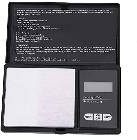 Yosoo Health Gear Digitale Feinwaage, Gold und Silber Waage, Tragbar, 1000g/0,1g, für Gold-Silber-Diamant-Münzen