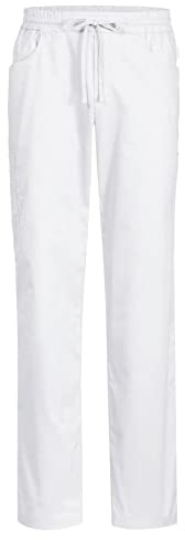 GREIFF Care Unisex slip-on-byxor, 65 % polyester, 35 % bomull, modell 5338 för kvinnor och män, Vit, 5XL