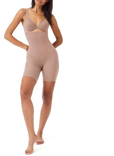 SPANX SPANXsculpt Power Series High-Waisted Mid-Thigh Short, Cafe Au Lait, 1X
