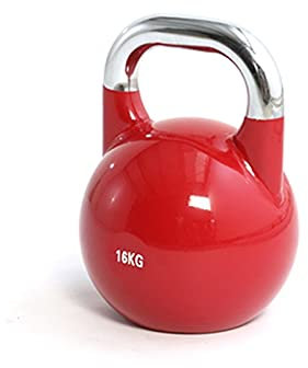 Konkurrenzfähige Kettlebell 4kg 8kg 12kg 16kg All-Stahl-Mädchen, die Hüft-Kniebeugen aus Stahl üben, massive Gusseisen-Dummköpfe Männer Home Fitness-Ausrüstung (Rosa, orange, blau, rot)(Red-16kg)