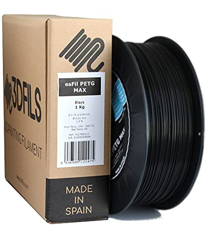 3DFILS - PETG Filament schwarz für 3D-Drucker (1,75 mm / 1 kg, schwarz)