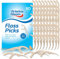 Lot de 80 harpes de fil dentaire biodégradables en amidon de maïs | Piques de fil dentaire | Bâtons de fil dentaire | Bâton de fil dentaire | Fil dentaire pour dents | Harpes dentaires