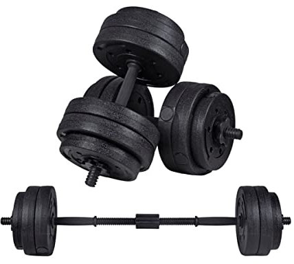 Weltbild Hantelset 30 kg 2in1 | 2 Kurzhanteln oder eine Langhantel | kein Werkzeug erforderlich | einfacher Schraubmechanismus| Verschiedene Gewichtskombinationen bis maximal 30 kg