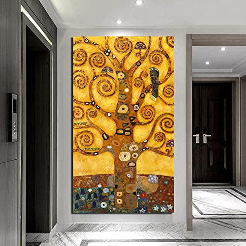 Der Baum des Lebens Gustav Klimt Nordic Poster Leinwand Gemälde Druck Wohnzimmer Wohnkultur Moderne Wandkunst Gemälde Bild 30x60cm (12x24inch) ungerahmt