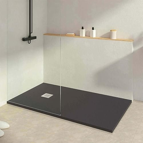 KOES - Kunstharz-Duschwanne Modell INDO – 70x70 – Schwarz RAL 9005
