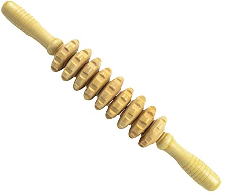 Maodom Rouleau Musculaire Fascia - Masseur Manuel Bois Handheld Roller Trigger Point Massager Stick | Fascia Roller pour la Cellulite et Les Muscles endoloris, Cadeaux pour Les la Famille, Les