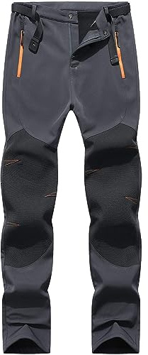 BenBoy Femme Pantalon Ski Imperméable Pantalon Randonnée Softshell Thermique Étanche Coupe-Vent Hiver Pantalon de Montagne Neige Escalade,KZ2987W-Grey-M
