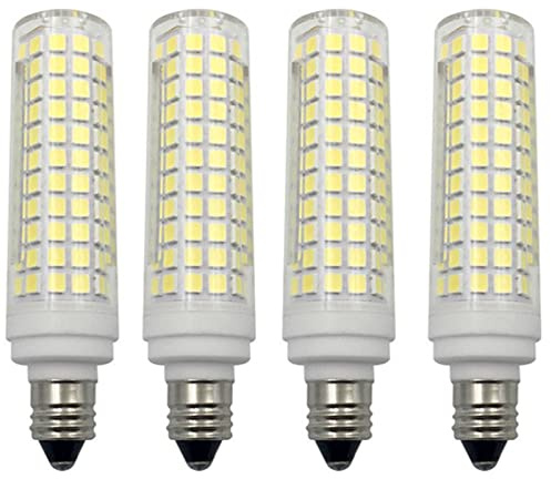 Lxcom Lighting E11 LED Corn Bulb 15W Dimmable Ceramic LED Light Bulbs 120W Equivalent 136 LEDs 2835 SMD 1500LM Natural White 4000K T3/T4 JD E11 Mini Candelabra Base for Home Lighting, 4 Pack